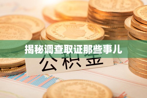 乐平揭秘调查取证那些事儿