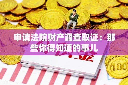 乐平申请法院财产调查取证：那些你得知道的事儿