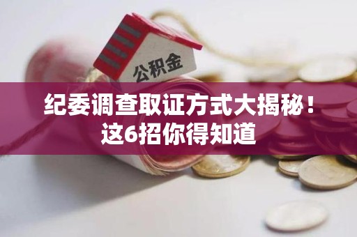 乐平纪委调查取证方式大揭秘！这6招你得知道