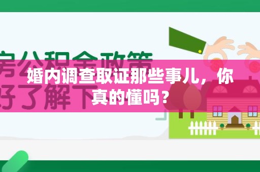 乐平婚内调查取证那些事儿，你真的懂吗？