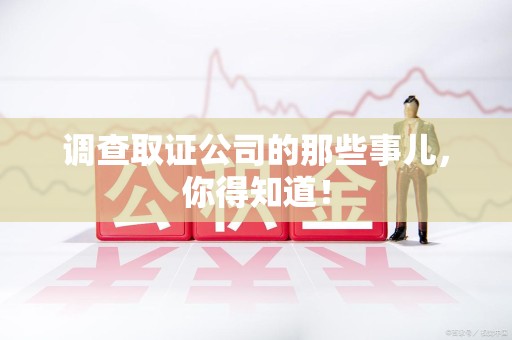 乐平调查取证公司的那些事儿，你得知道！