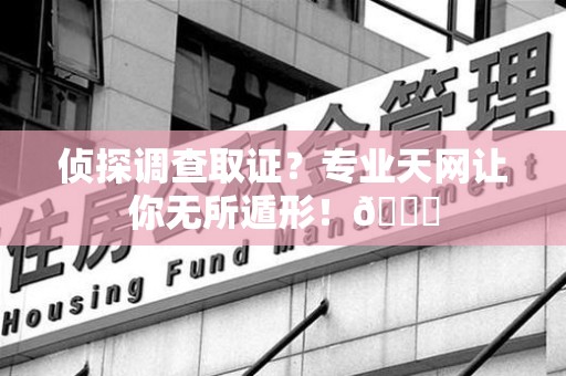 乐平侦探调查取证？专业天网让你无所遁形！😎