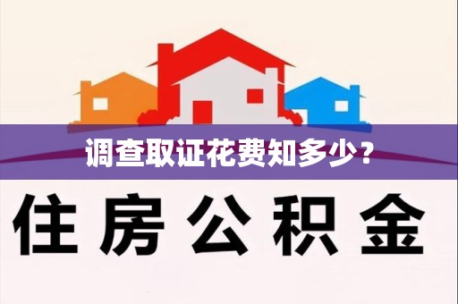 乐平调查取证花费知多少？