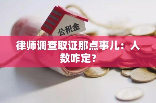 乐平律师调查取证那点事儿：人数咋定？