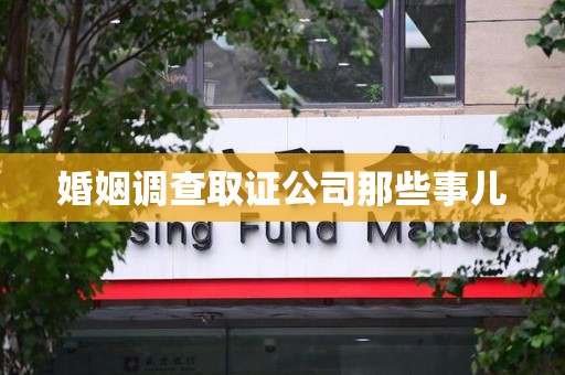 乐平婚姻调查取证公司那些事儿