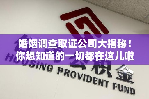 乐平婚姻调查取证公司大揭秘！你想知道的一切都在这儿啦😉