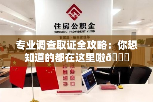 乐平专业调查取证全攻略：你想知道的都在这里啦😉