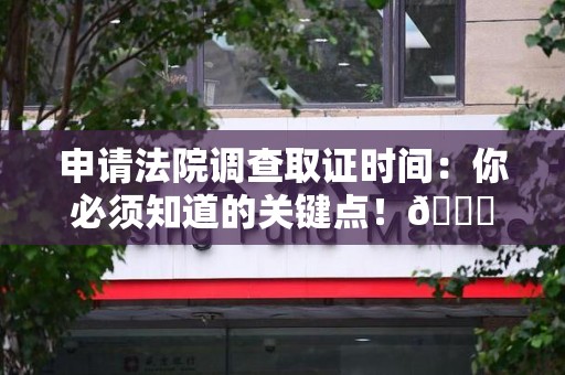 乐平申请法院调查取证时间：你必须知道的关键点！😎