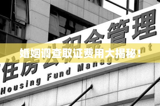 乐平婚姻调查取证费用大揭秘！