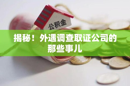 乐平揭秘！外遇调查取证公司的那些事儿