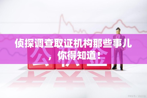 乐平侦探调查取证机构那些事儿，你得知道！